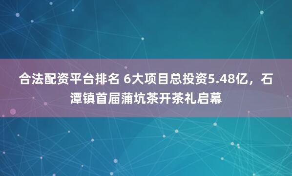 合法配资平台排名 6大项目总投资5.48亿，石潭镇首届蒲坑茶开茶礼启幕